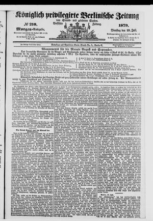 Königlich privilegirte Berlinische Zeitung von Staats- und gelehrten Sachen vom 29.07.1879