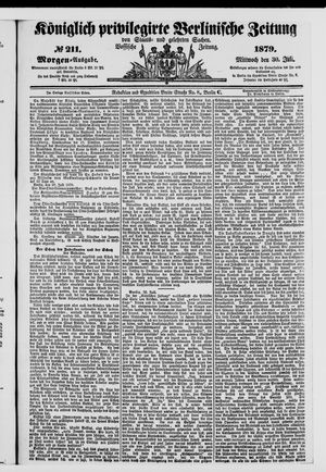 Königlich privilegirte Berlinische Zeitung von Staats- und gelehrten Sachen vom 30.07.1879