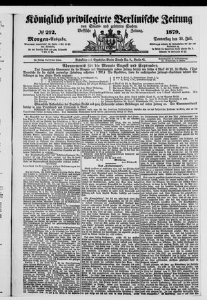 Königlich privilegirte Berlinische Zeitung von Staats- und gelehrten Sachen vom 31.07.1879