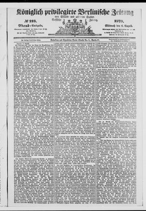 Königlich privilegirte Berlinische Zeitung von Staats- und gelehrten Sachen on Aug 6, 1879