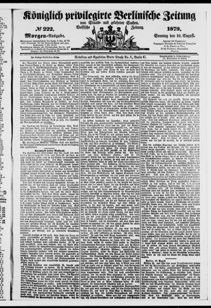 Königlich privilegirte Berlinische Zeitung von Staats- und gelehrten Sachen vom 10.08.1879