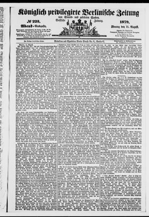 Königlich privilegirte Berlinische Zeitung von Staats- und gelehrten Sachen on Aug 11, 1879