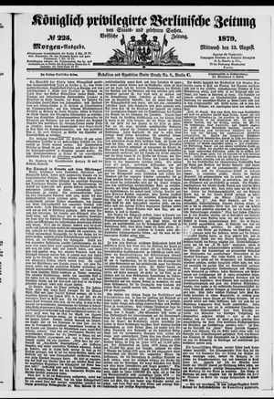 Königlich privilegirte Berlinische Zeitung von Staats- und gelehrten Sachen vom 13.08.1879