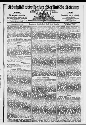 Königlich privilegirte Berlinische Zeitung von Staats- und gelehrten Sachen vom 14.08.1879