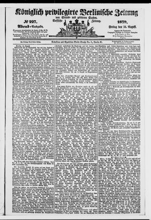 Königlich privilegirte Berlinische Zeitung von Staats- und gelehrten Sachen on Aug 15, 1879