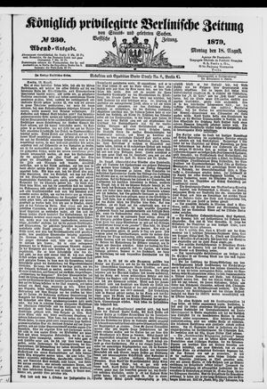 Königlich privilegirte Berlinische Zeitung von Staats- und gelehrten Sachen on Aug 18, 1879