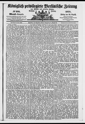 Königlich privilegirte Berlinische Zeitung von Staats- und gelehrten Sachen on Aug 22, 1879