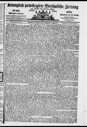 Königlich privilegirte Berlinische Zeitung von Staats- und gelehrten Sachen on Aug 23, 1879