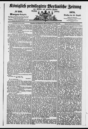 Königlich privilegirte Berlinische Zeitung von Staats- und gelehrten Sachen on Aug 26, 1879