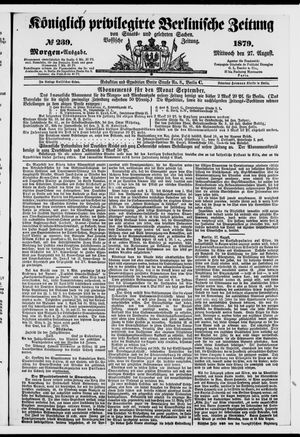 Königlich privilegirte Berlinische Zeitung von Staats- und gelehrten Sachen vom 27.08.1879