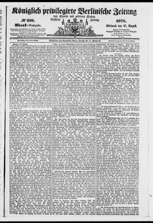 Königlich privilegirte Berlinische Zeitung von Staats- und gelehrten Sachen vom 27.08.1879
