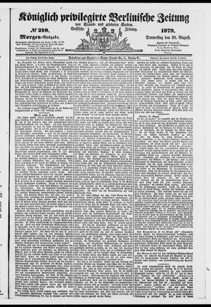 Königlich privilegirte Berlinische Zeitung von Staats- und gelehrten Sachen on Aug 28, 1879