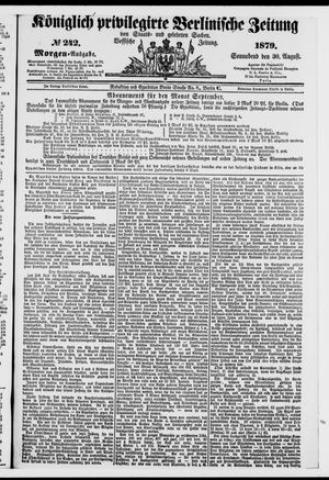 Königlich privilegirte Berlinische Zeitung von Staats- und gelehrten Sachen vom 30.08.1879