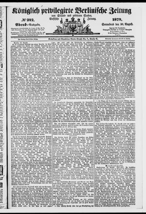 Königlich privilegirte Berlinische Zeitung von Staats- und gelehrten Sachen vom 30.08.1879