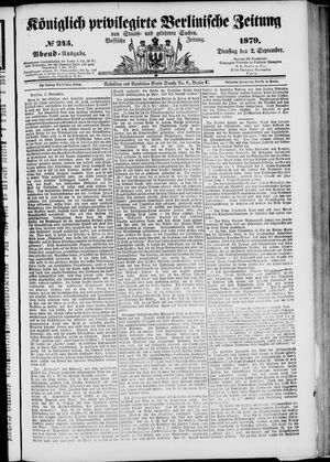 Königlich privilegirte Berlinische Zeitung von Staats- und gelehrten Sachen vom 02.09.1879