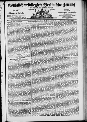 Königlich privilegirte Berlinische Zeitung von Staats- und gelehrten Sachen vom 04.09.1879