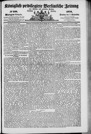 Königlich privilegirte Berlinische Zeitung von Staats- und gelehrten Sachen vom 07.09.1879