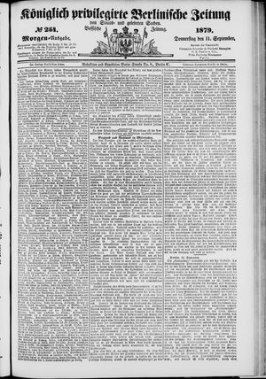 Königlich privilegirte Berlinische Zeitung von Staats- und gelehrten Sachen vom 11.09.1879