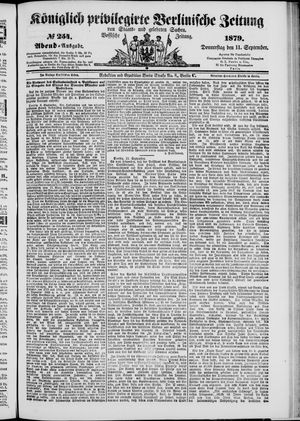 Königlich privilegirte Berlinische Zeitung von Staats- und gelehrten Sachen vom 11.09.1879