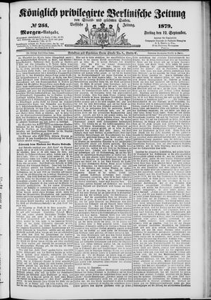Königlich privilegirte Berlinische Zeitung von Staats- und gelehrten Sachen vom 12.09.1879