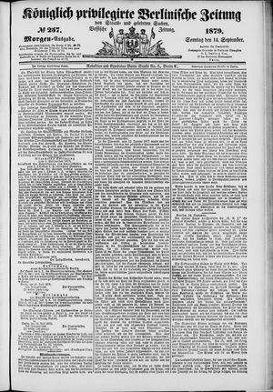 Königlich privilegirte Berlinische Zeitung von Staats- und gelehrten Sachen vom 14.09.1879