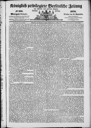 Königlich privilegirte Berlinische Zeitung von Staats- und gelehrten Sachen vom 16.09.1879
