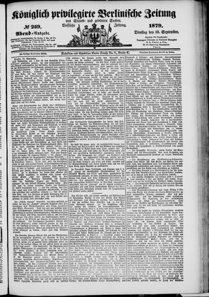 Königlich privilegirte Berlinische Zeitung von Staats- und gelehrten Sachen vom 16.09.1879