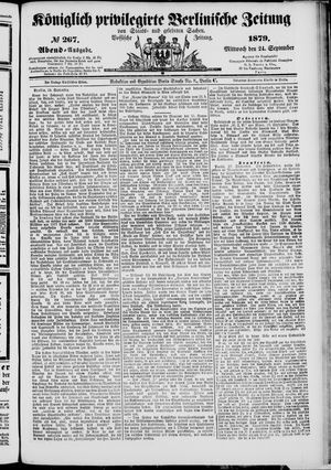 Königlich privilegirte Berlinische Zeitung von Staats- und gelehrten Sachen vom 24.09.1879