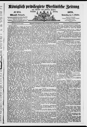 Königlich privilegirte Berlinische Zeitung von Staats- und gelehrten Sachen vom 02.10.1879