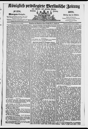 Königlich privilegirte Berlinische Zeitung von Staats- und gelehrten Sachen vom 03.10.1879