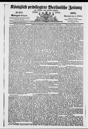 Königlich privilegirte Berlinische Zeitung von Staats- und gelehrten Sachen vom 04.10.1879