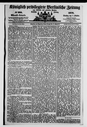 Königlich privilegirte Berlinische Zeitung von Staats- und gelehrten Sachen vom 07.10.1879