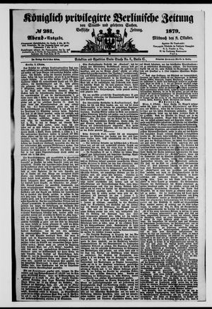 Königlich privilegirte Berlinische Zeitung von Staats- und gelehrten Sachen vom 08.10.1879