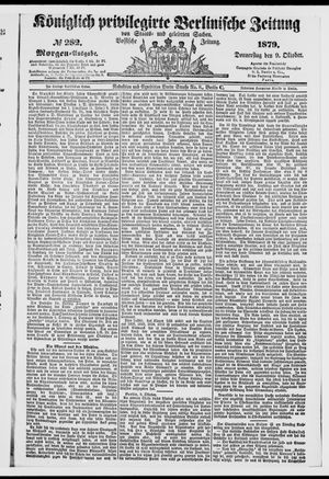 Königlich privilegirte Berlinische Zeitung von Staats- und gelehrten Sachen vom 09.10.1879