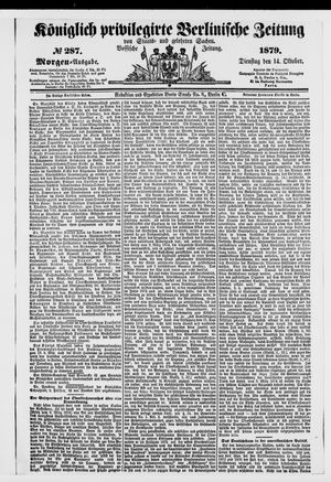 Königlich privilegirte Berlinische Zeitung von Staats- und gelehrten Sachen on Oct 14, 1879
