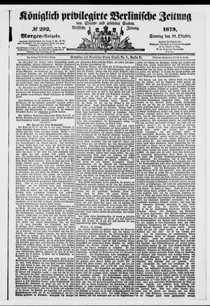 Königlich privilegirte Berlinische Zeitung von Staats- und gelehrten Sachen vom 19.10.1879
