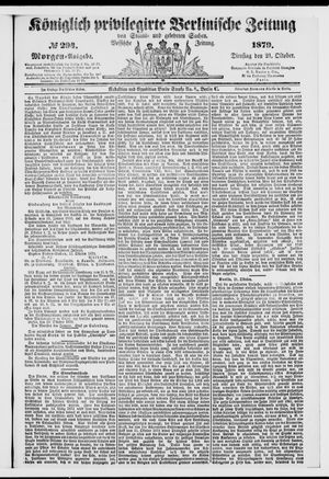 Königlich privilegirte Berlinische Zeitung von Staats- und gelehrten Sachen vom 21.10.1879