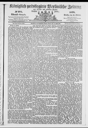 Königlich privilegirte Berlinische Zeitung von Staats- und gelehrten Sachen vom 21.10.1879