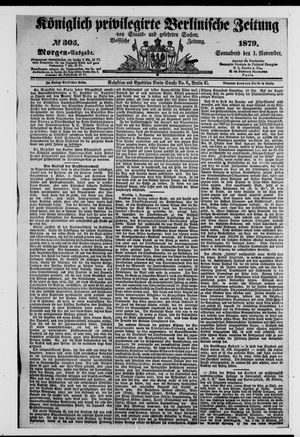 Königlich privilegirte Berlinische Zeitung von Staats- und gelehrten Sachen vom 01.11.1879