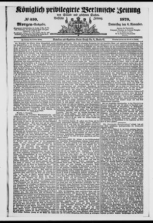 Königlich privilegirte Berlinische Zeitung von Staats- und gelehrten Sachen vom 06.11.1879