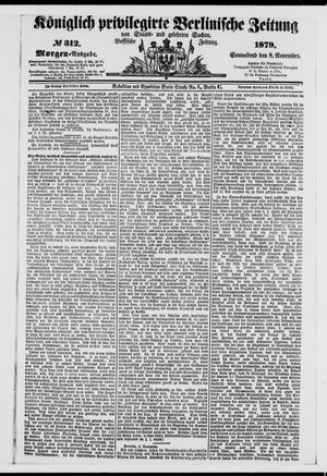 Königlich privilegirte Berlinische Zeitung von Staats- und gelehrten Sachen vom 08.11.1879