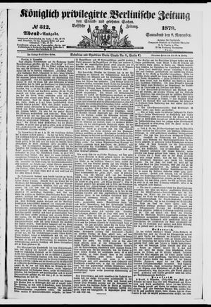Königlich privilegirte Berlinische Zeitung von Staats- und gelehrten Sachen vom 08.11.1879