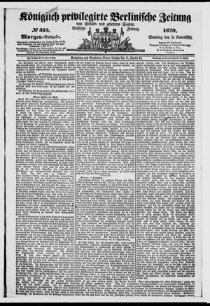 Königlich privilegirte Berlinische Zeitung von Staats- und gelehrten Sachen vom 09.11.1879