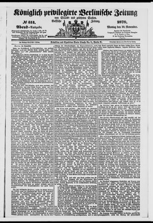 Königlich privilegirte Berlinische Zeitung von Staats- und gelehrten Sachen on Nov 10, 1879