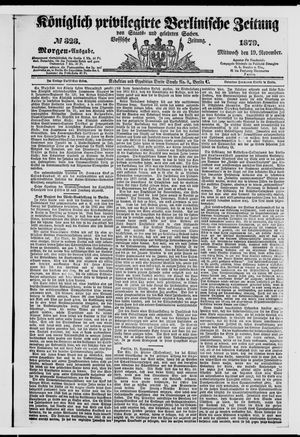 Königlich privilegirte Berlinische Zeitung von Staats- und gelehrten Sachen vom 19.11.1879