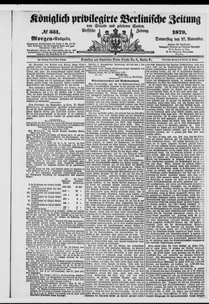 Königlich privilegirte Berlinische Zeitung von Staats- und gelehrten Sachen vom 27.11.1879