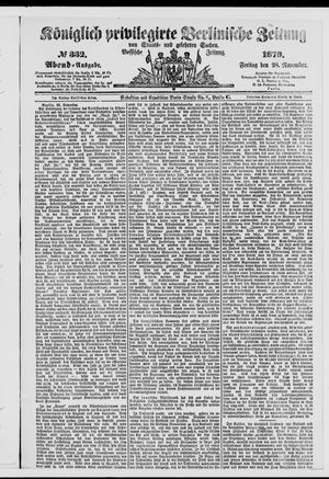 Königlich privilegirte Berlinische Zeitung von Staats- und gelehrten Sachen vom 28.11.1879