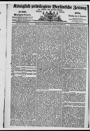 Königlich privilegirte Berlinische Zeitung von Staats- und gelehrten Sachen vom 02.12.1879