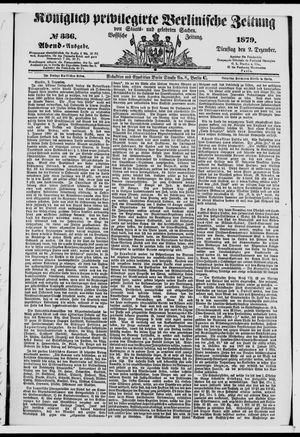 Königlich privilegirte Berlinische Zeitung von Staats- und gelehrten Sachen vom 02.12.1879