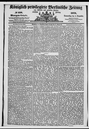 Königlich privilegirte Berlinische Zeitung von Staats- und gelehrten Sachen vom 04.12.1879